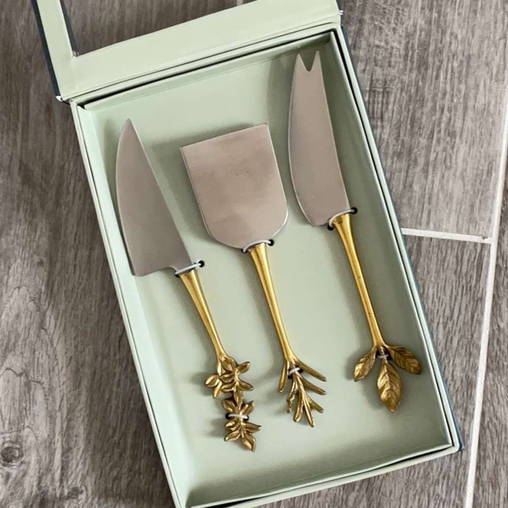 Anthropologie Herbiflora Cheese Knives Set/3 NWT - Picture 2 of 7